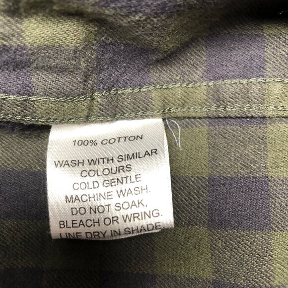 Swanndri Plaid Flannel Shirt Mens Size XXL Cotton Green Long Sleeve Tailored Fit - Picture 6 of 7